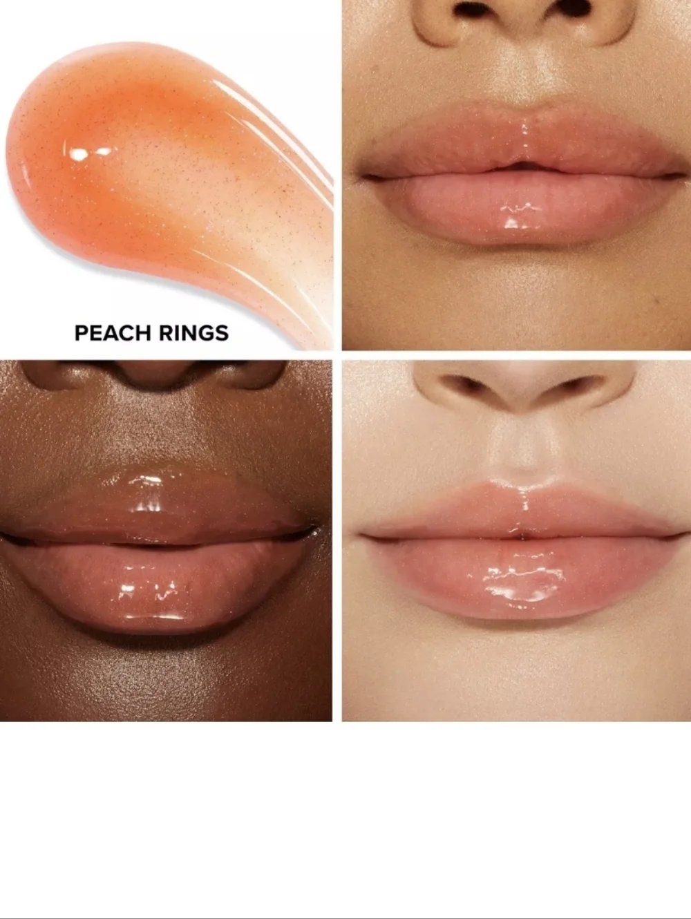 Too Faced Kissing Jelly Gloss: Peach Rings (Shimmering Peach-Orange), .15oz, NIB